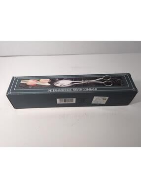 International Silver Company Silver Plated Salad Tongs Scissor Style (M64)